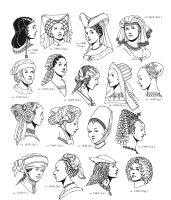 A coloring page of renaissance clothing